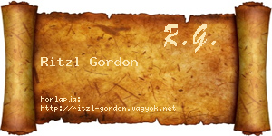 Ritzl Gordon névjegykártya